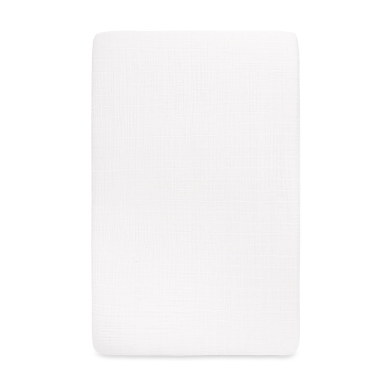 Plain White Muslin Mini Fitted Sheet