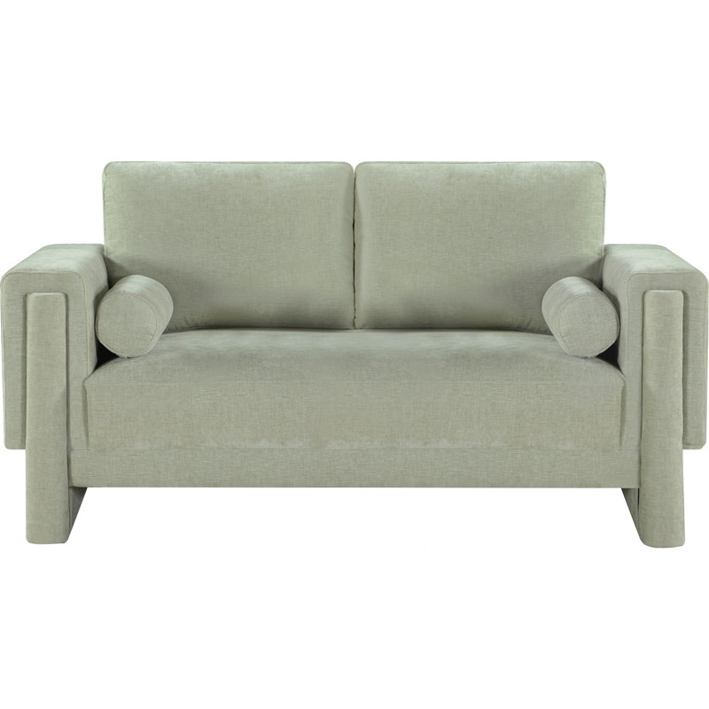 Ivanio 65'' Upholstered Loveseat, Mint Chenille Fabric