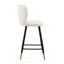 Tabouret de bar de style moderne de 25,79 po avec sièges blancs, pieds en métal noir et extrémités dorées, convenant à divers styles de décoration