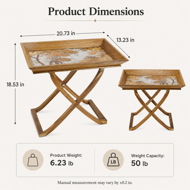 Table d'appoint pliante en acacia