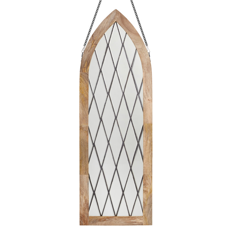 48"H Cathedral-Style Diamond Shaped Beveled Glass Window Panel