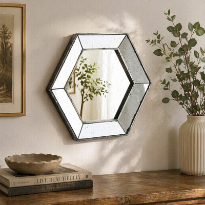 Miroir mural 21 po x 18 po Hexagon