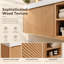Meuble-lavabo flottant simple 48 po moderne, bois massif clair naturel, plateau de table en pierre blanche, deux tablettes ouvertes, pré-assemblé-1005048476