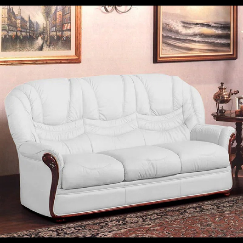 Kinsman Faux Leather Sofa, White