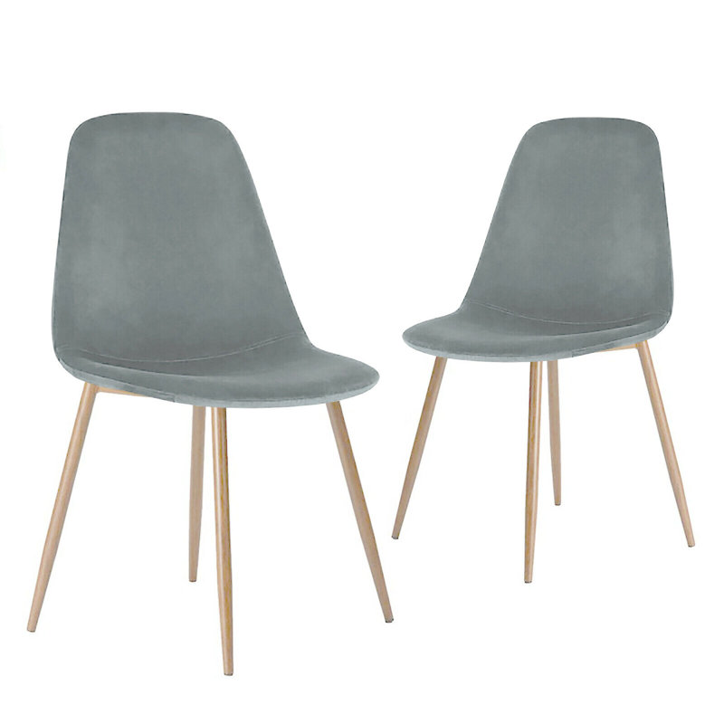 Daniaal Upholstered Dining Chair, Blue, Light Brown
