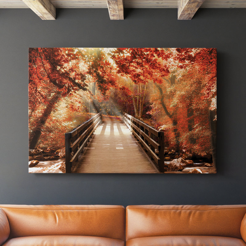Pont d'automne - galerie Cavas, H 12 po x l 18 po