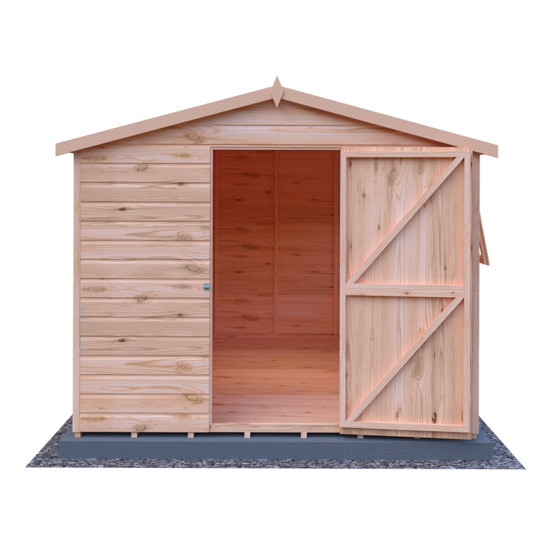 Lewis 8 Ft. W x 10 Ft. D Shiplap Apex Wooden Shed, No