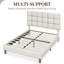 Size Modern Upholstered Bed Frame with Adjustable Square Tufted Headboard-93363910-133569192