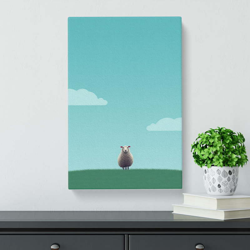 Sheep Minimalism - No Frame Print, 76cm H x 50cm W x 3cm D