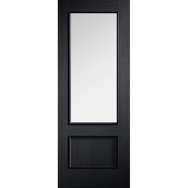 Murcia Glazed Internal Door, 68.6cm x 198.1cm, Black