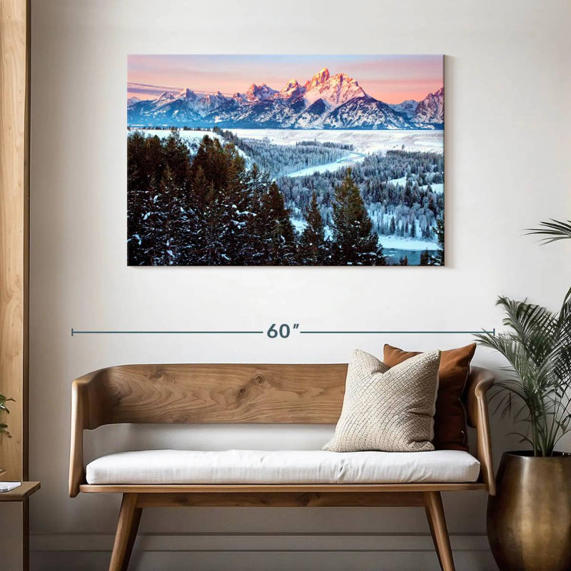 Alvord Grand Teton, lever de soleil en hiver, H 30 po x l 45 po