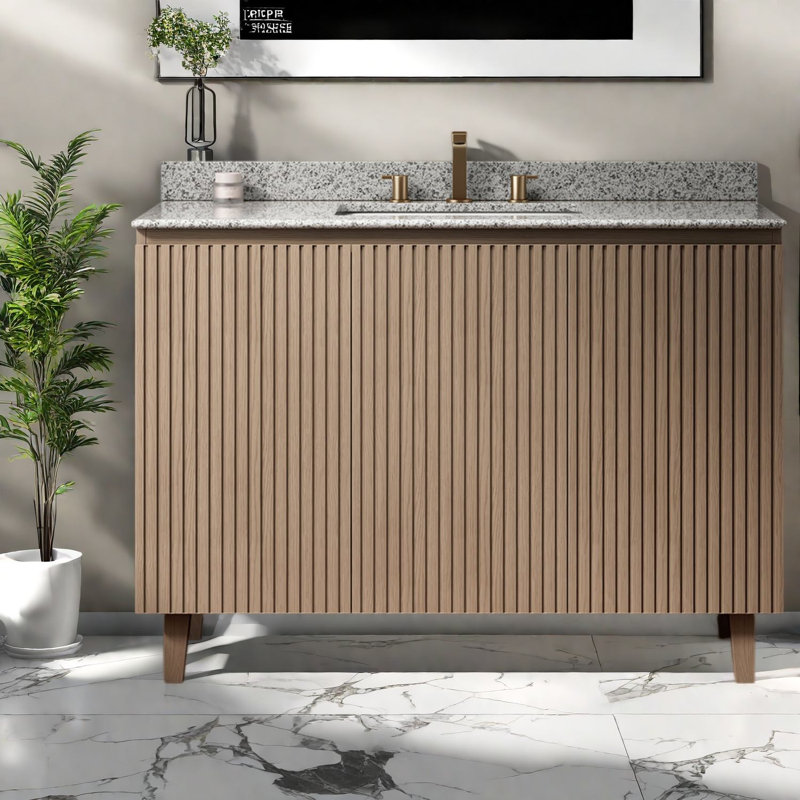 Meuble-lavabo moderne (en granit moderne) (avec meuble-lavabo et lavabo) avec rangement, 48.03
