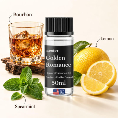 Huile pour diffuseur Golden Romance | Huile essentielle d'aromathérapie romantique pour l'amour et la soirée amoureuse | Huile de la collection Valentine | 50 ml | 1,69 oz liq.