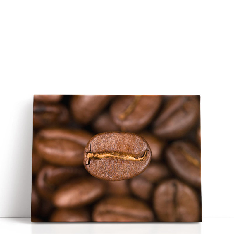 Vue de dessus des grains de café - reproduction d'art sur toile, H 18 po x l 24 po