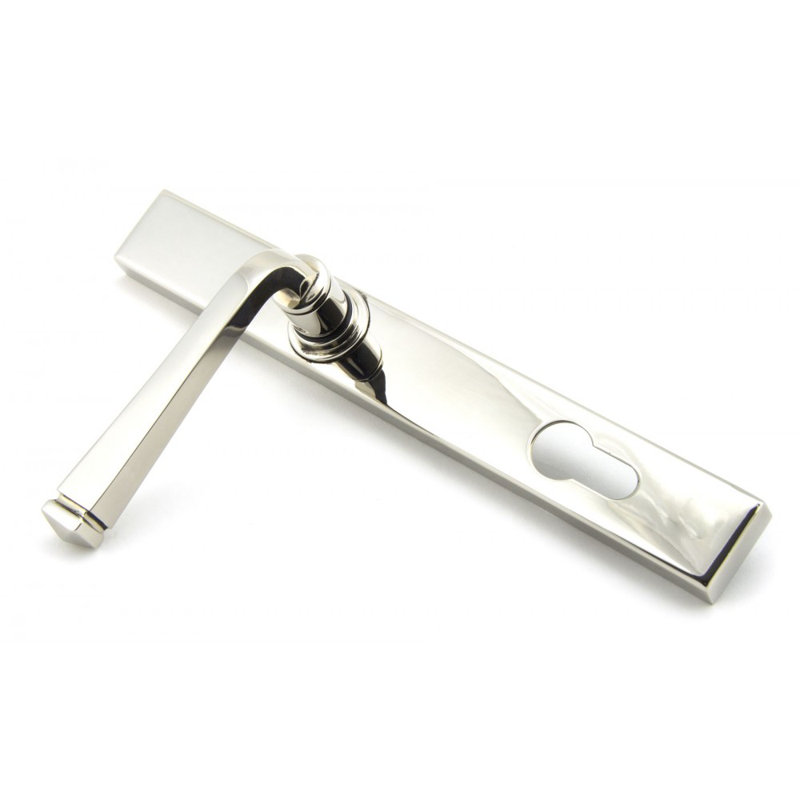 Avon Lock Door Handle Kit, Polished Nickel