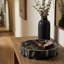Plateau décoratif en marbre festonné - Présentoir de rangement décoratif pour la cuisine et les bijoux - Plateau élégant pour repose-pieds ou table basse - 14 po, gris