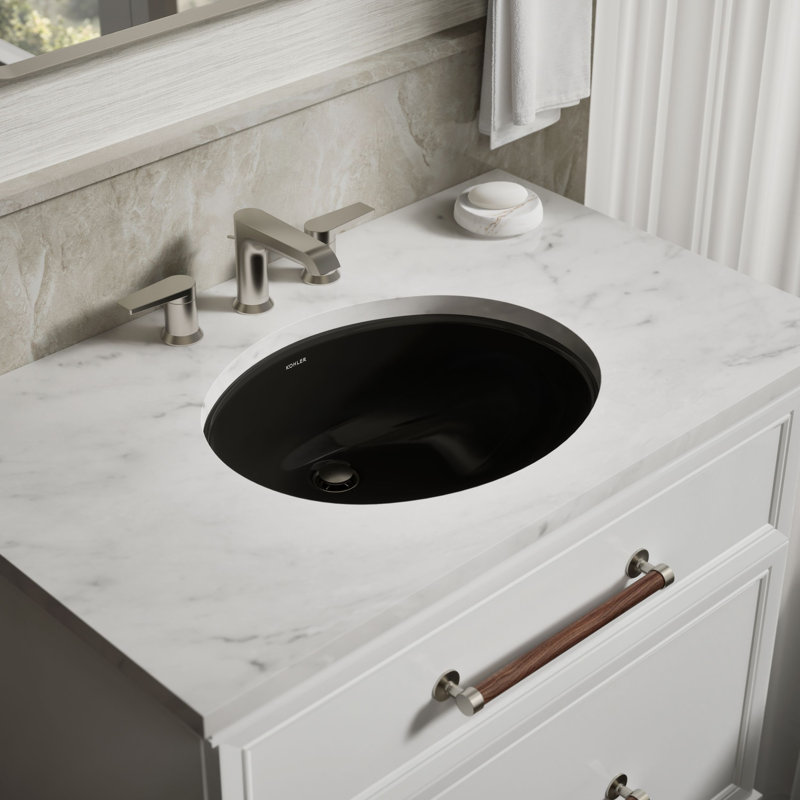 Caxton® Vitreous China Oval Undermount Bathroom Sink with Overflow, Mexican Sand