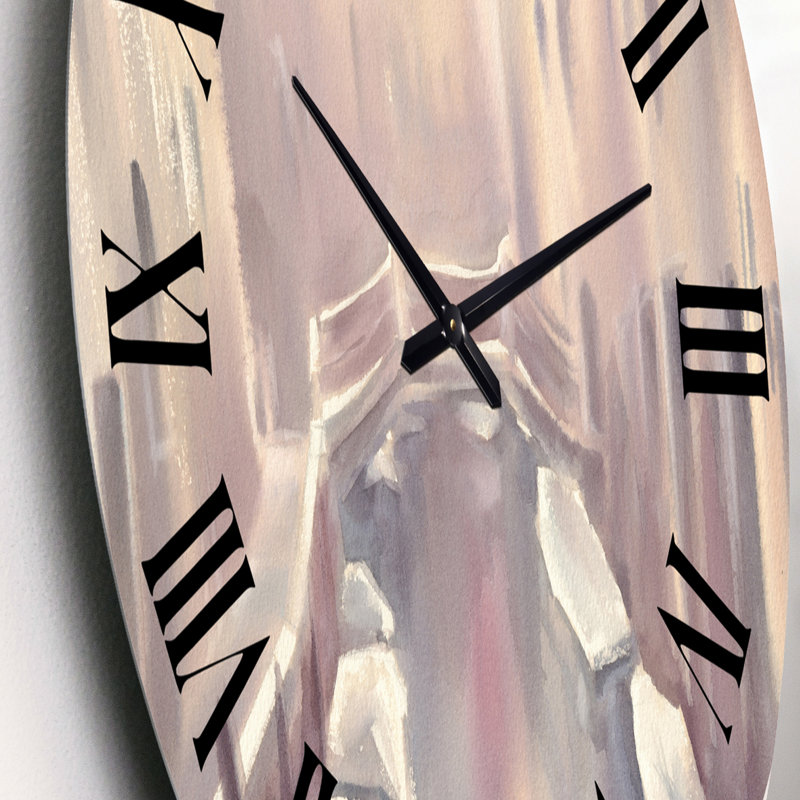 Pastel GOndoLas à Venise pendant le matin II - Horloge murale traditionnelle, Petit