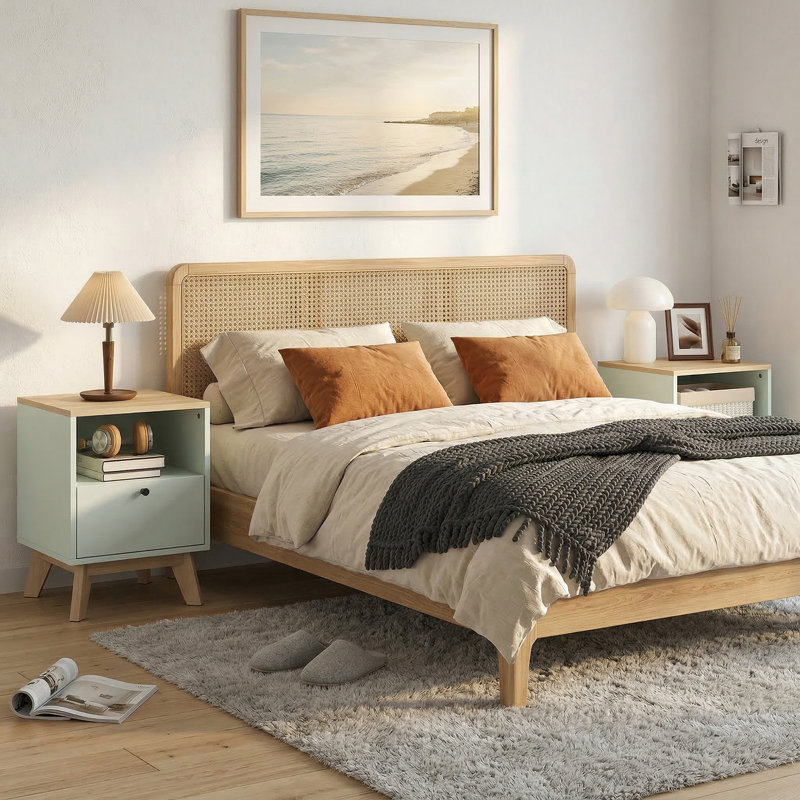 40cm W Manufactured Wood Bedside Table