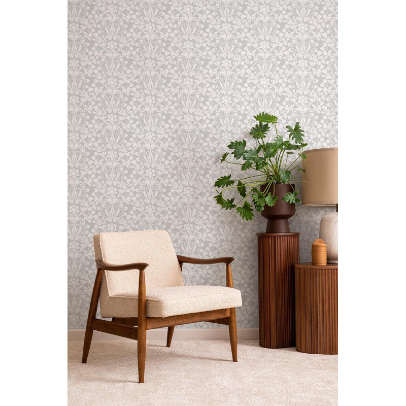 Nomad Snapdragon 10' L x 24" W Wallpaper Tile, Pencil, Non-pasted, Faux Grasscloth