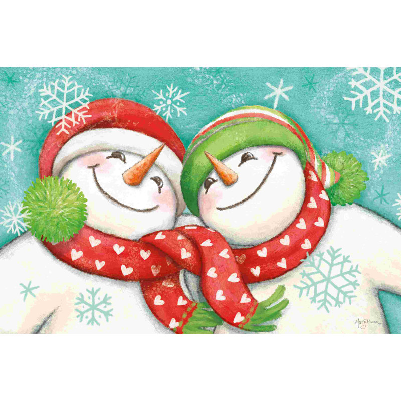 Let It Snow II Eyes Open par Mary Urban - peinture sur toile tendue, H 8 po x l 12 po, Pas de tapis, Imprimé avec cadre blanc