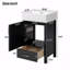 Modern Bathroom Vanity With Ceramic Sink, Solid Wood Frame, And Drawer
