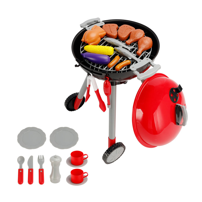 Preschool Play Kitchens Toy, BBQ Grill Playset with Pretend Smoke, Light, Sound