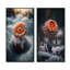 «A Blooming Light Orange Gerbera Flower In Winter», 2 pièces sur toile-451272737-451272766