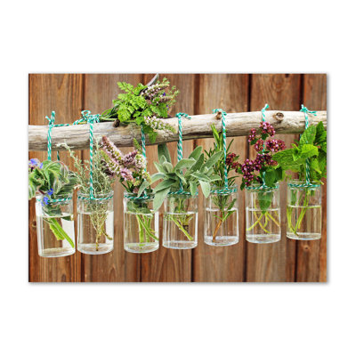 Herbs In Jars - Wrapped Canvas Print