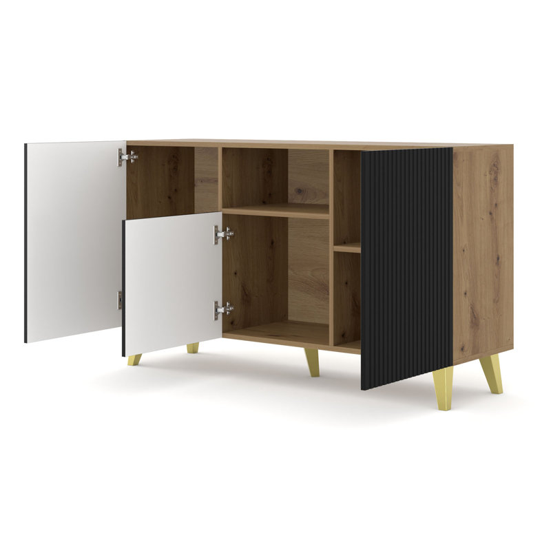 Fontainbleau 149cm W Chest of Drawers, Black/Beige