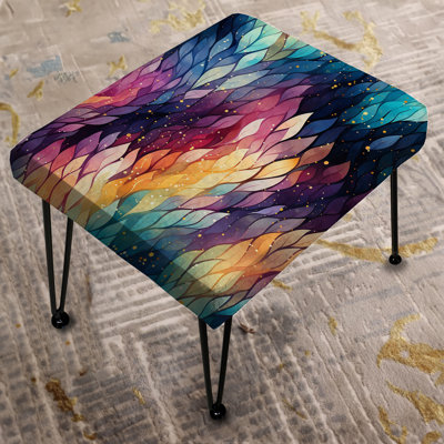Blue And Purple Mystical Journey - Abstract Rectangle Ottoman