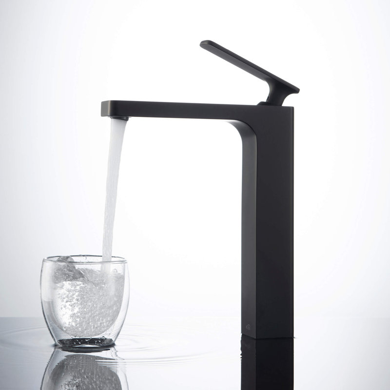 Infinity Vessel Sink Faucet Single-handle Bathroom Faucet, Matte Black, Without Pop Up Drain