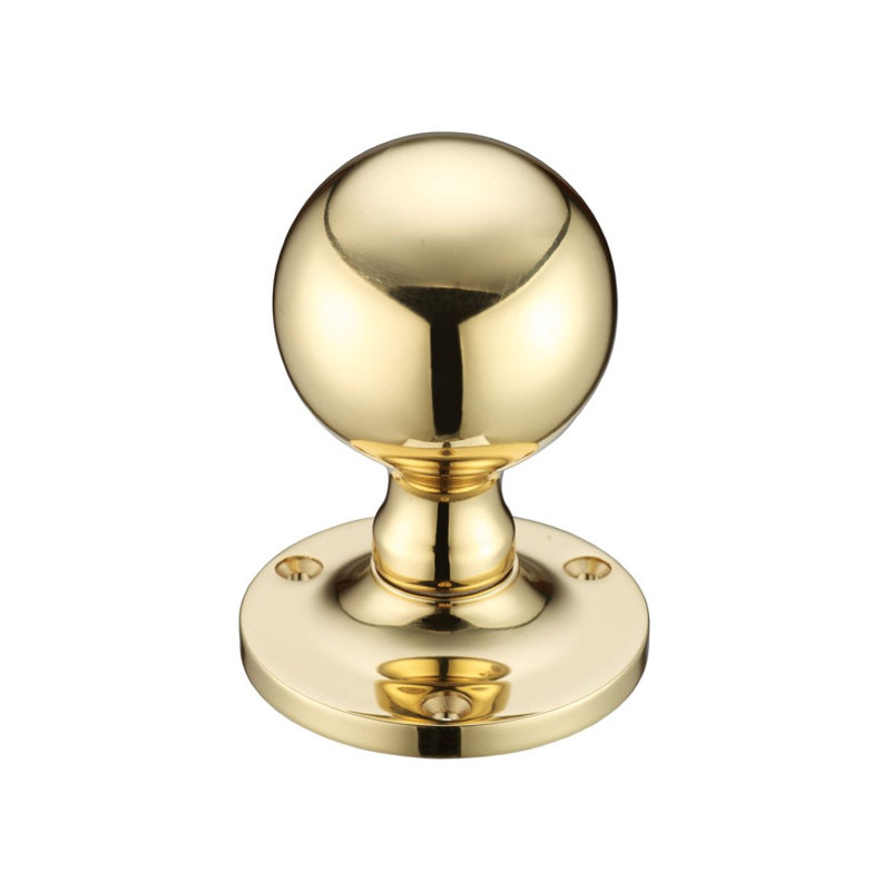 Passage Door Knob, Polished Brass