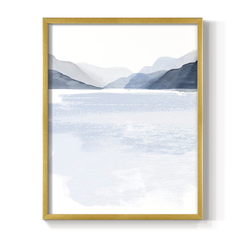 Glacial Lake II, reproduction encadrée - bois massif, Or, H 10 po x l 8 po