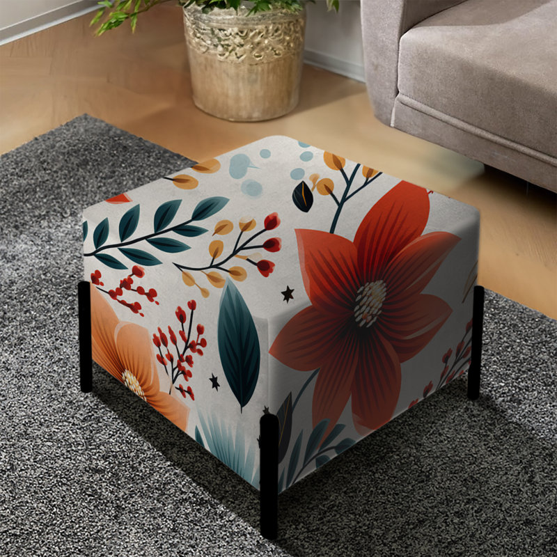 Moroccan Influence Floral Dreams - Repose-pieds carré floral