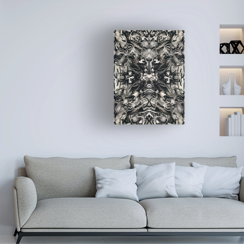 Art abstrait sur toile symétrique, bolologien boliné, 14" H x 19" W