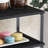 Black Wood Grain Double-Layer Metal Shelf, Stackable And Adjustable, For Storing Condiments And Tableware On The Kitchen Countertop.
