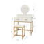 Ensemble de coiffeuse avec miroir, tabouret et tiroirs de rangement Elegant