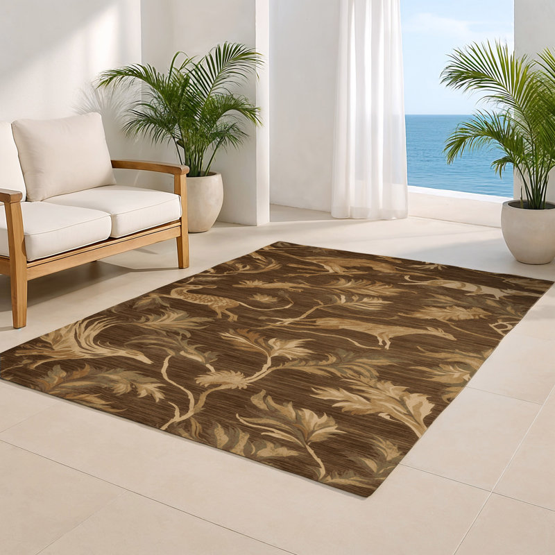 Tapis d'intérieur et d'extérieur brun Nature, Rectangle 5 pi x 7 pi