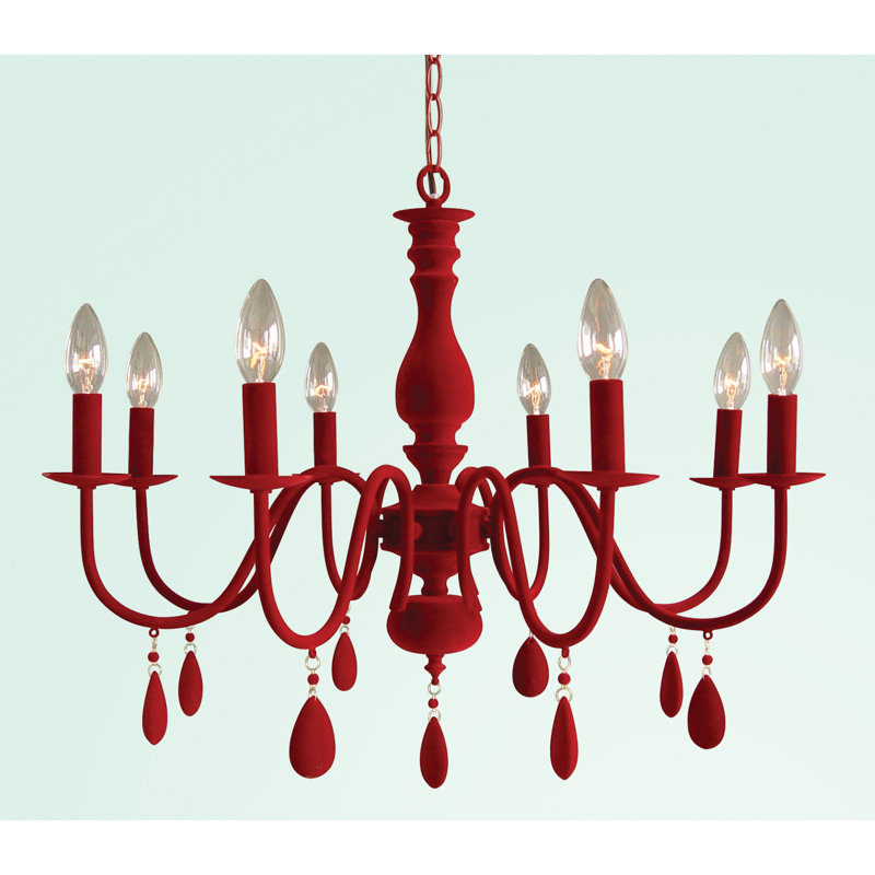 Lustre à 8 bougies Willowridge, rouge