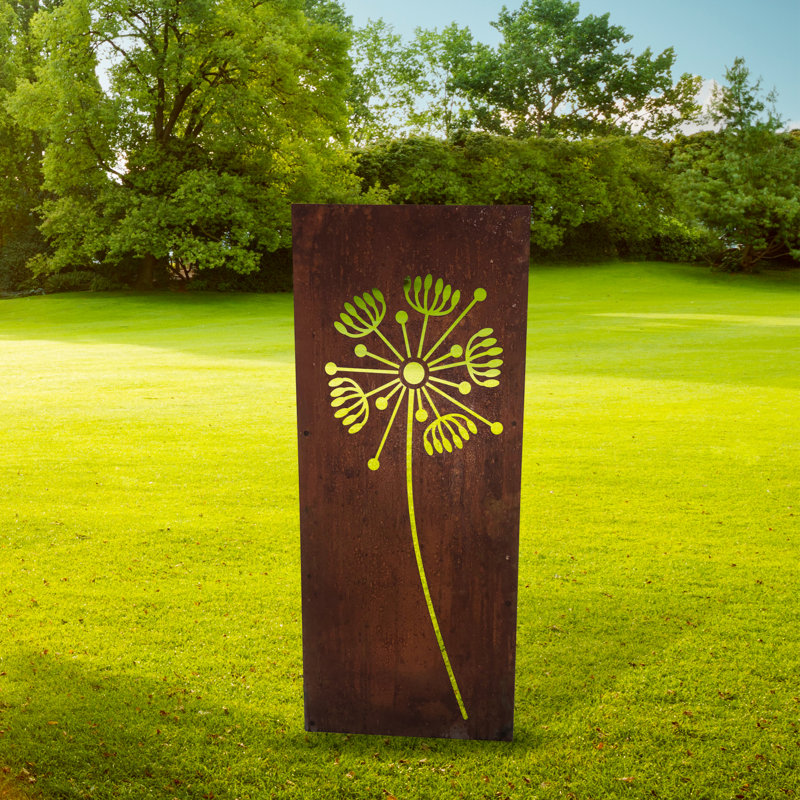 Mellal Brown Metal Fence Panels, 116.4cm H x 35.5cm W