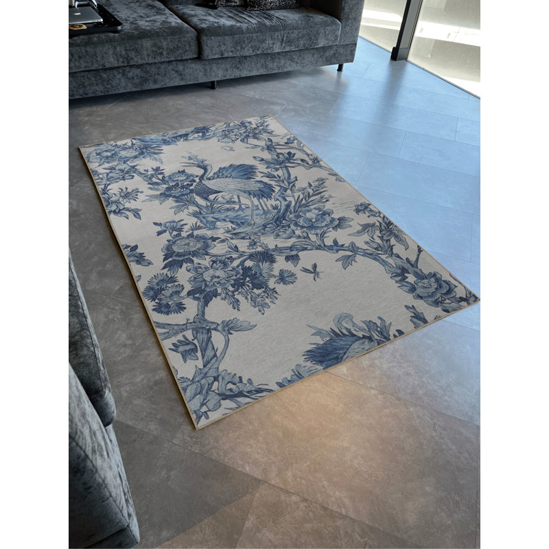 Floral Indoor / Outdoor Rug, Rectangle 4'8" x 6'7"