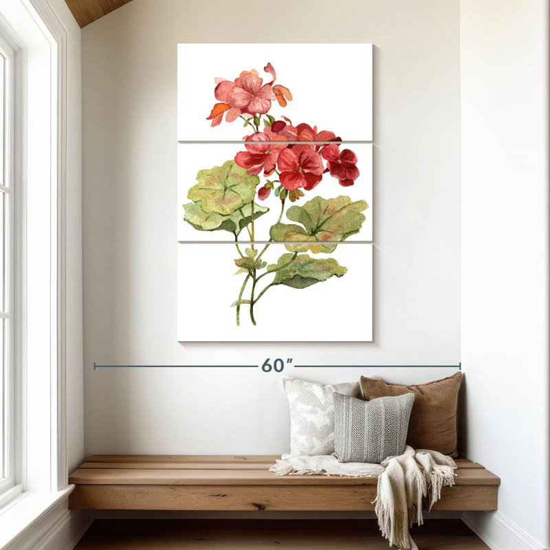 Scarlet Geranium, 50" H x 32" W