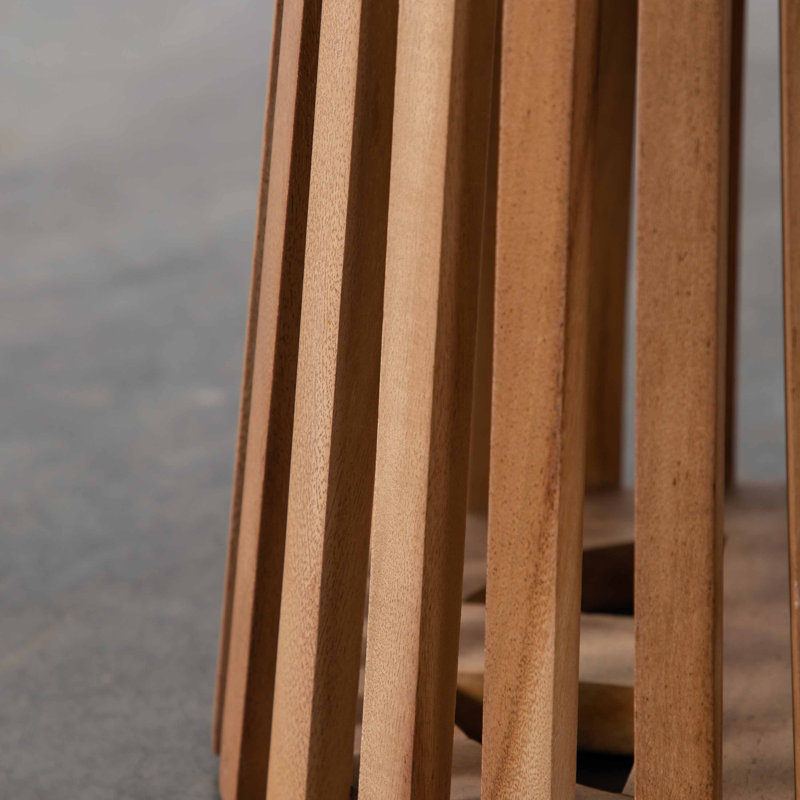 Solid Wood Abstract End Table