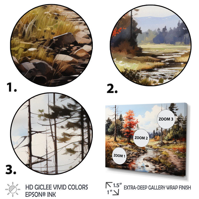 " Forest Adirondack Mountains ", H 16 po x l 32 po x P 1 po, Cadre naturel flottant