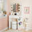 Makeup Vanity Desk With Mirror And Lights, With Large Drawer And 6 Level Storage, Large Led Mirror With 3 Color Lighting Modes-1568774957
