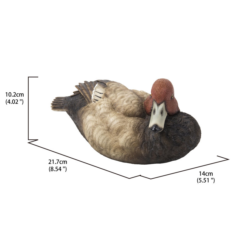 Small Brown and Red Mallard Garden Statue