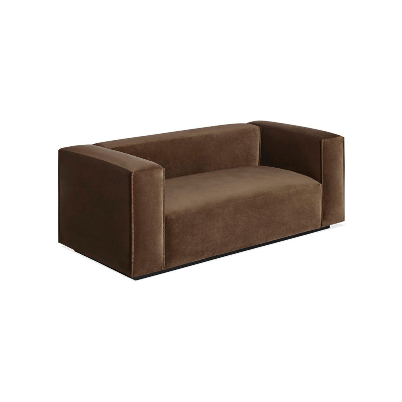 Cleon Upholstered 74'' Sofa, Coffee Velvet Polyester Blend