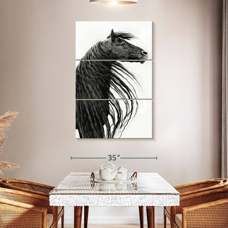 Portrait de cheval noir et blanc II