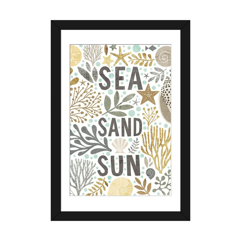 « ix », impression sur toile Under Sea Treasures, H 32 po x l 24 po x P 1 po, Papier d'art encadré noir, Blanc